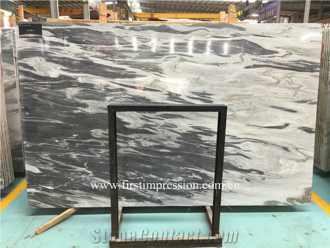Impression Grey Marble Slab /Grey Marble Wall Tiles/Impression Grey Marble Bookmatch/Grey Marble Flooring Tiles