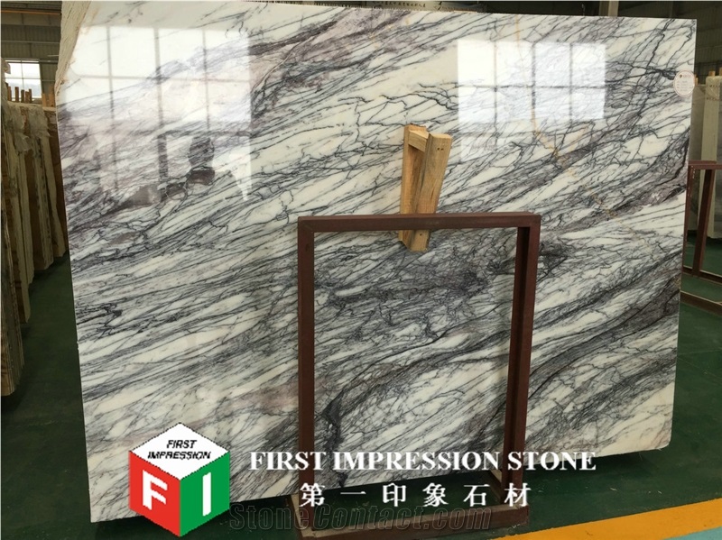Lilac White Marble Slabs & Tiles/ New Polished Floor Covering Tiles/ Walling Tiles/ Turkey Marble Big Slabs