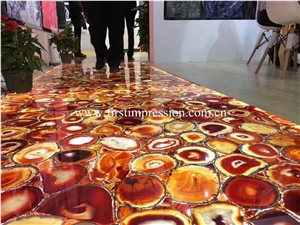 Popular Red Agate Slabs & Tiles/ Semi-Precious/ Luxury/ Countertops/ Wall/ Flooring/ Polished/ Gemstone/ Desk/ Table