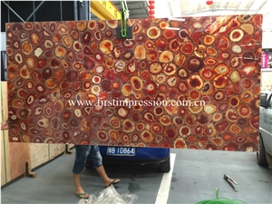 Red Agate Semiprecious Stone Tiles/ Table Decoration Slabs/ Agate Precious Stone/ Gemstone Slabs Tiles