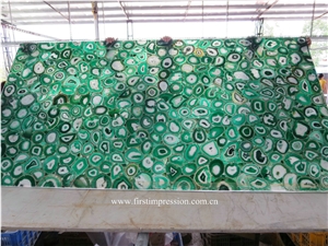 Semi Precious Tiles/Green Agate Slab &Tiles /Green Semi Precious Stone Panels /Semiprecious Stone Slabs /Green Agate Wall Tiles