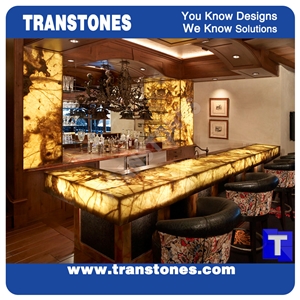 Backlit Interior Bar Worktops Translucent Resin Panel Hotel Bar Countertops Rustic Home Theater