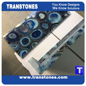 Blue Agate Slabs & Tiles Translucent Real Agate
