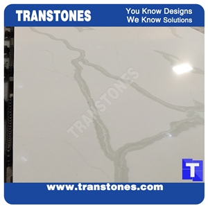 Calacatta Marble Stones White Quartz Stone Engineered Transtones for Building Materials