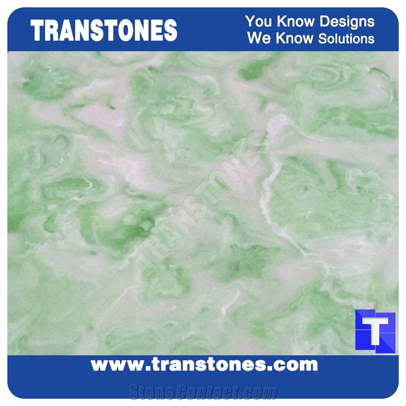 China Artificial Stone Slabs Green Translucent Resin Panel Alabaster Sheet