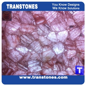 Crystallized Agate Semi Precious Stone Wall China Natural Agate Vanity Top Stone Gemstone Slabs
