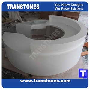 Custom Design Furniture Artificial Marble Interior Stone Reception Counter Tops Luxury Office Furniture