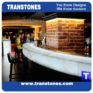 Led Artificial Stone Bar Counter Artificial Marble Stone Bar Tops for Nightclub Custom Design Table Top Furniture