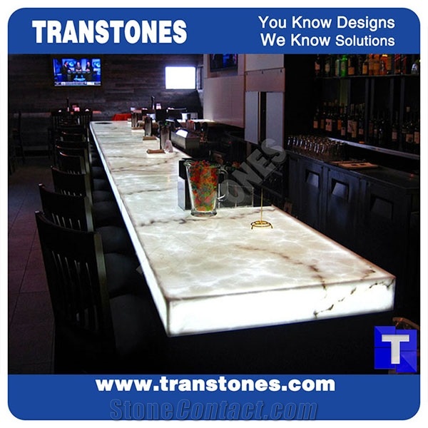 Led Artificial Stone Bar Counter Artificial Marble Stone Bar Tops for Nightclub Custom Design Table Top Furniture