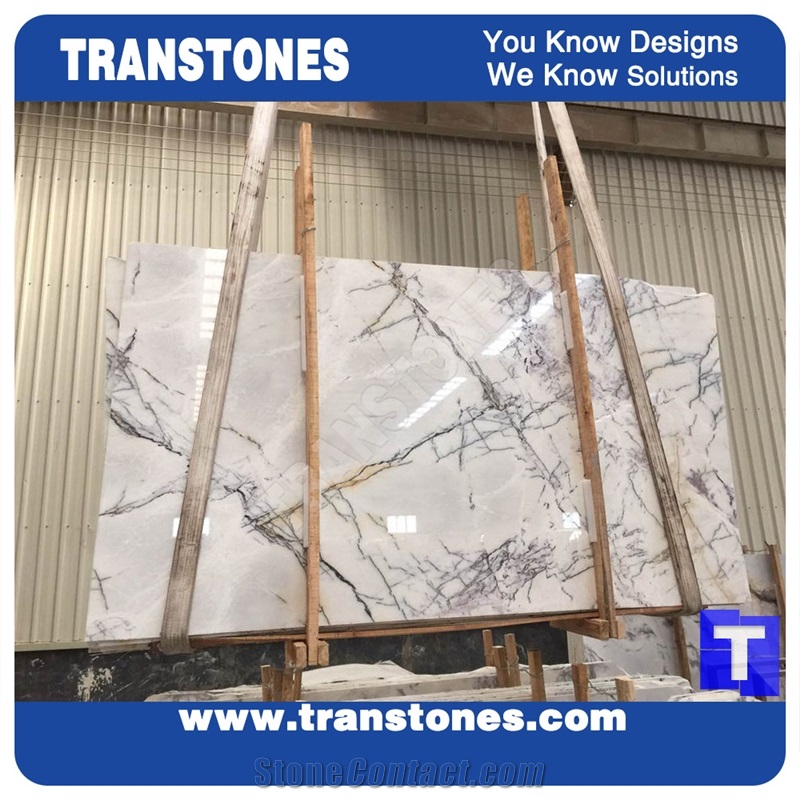 Real Lilac Marble Natural Building Stone Grey Marble Polished Stone Slab and Tiles for Wall and Floor Covering