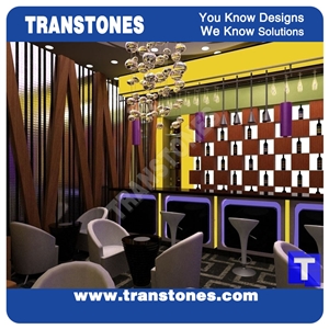 Solid Surface Artificial Black Marble Long Bench Countertops,Commercial Bar Top Reception Desk Led Translucent