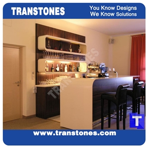 Solid Surface Artificial Black Marble Long Bench Countertops,Commercial Bar Top Reception Desk Led Translucent