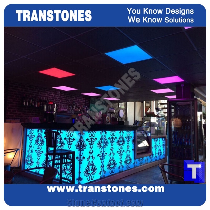Translucent Lighting Led Acrylic White Artficial Marble Bar Translucent Lighting Led Acrylic White Artficial Marble Bar