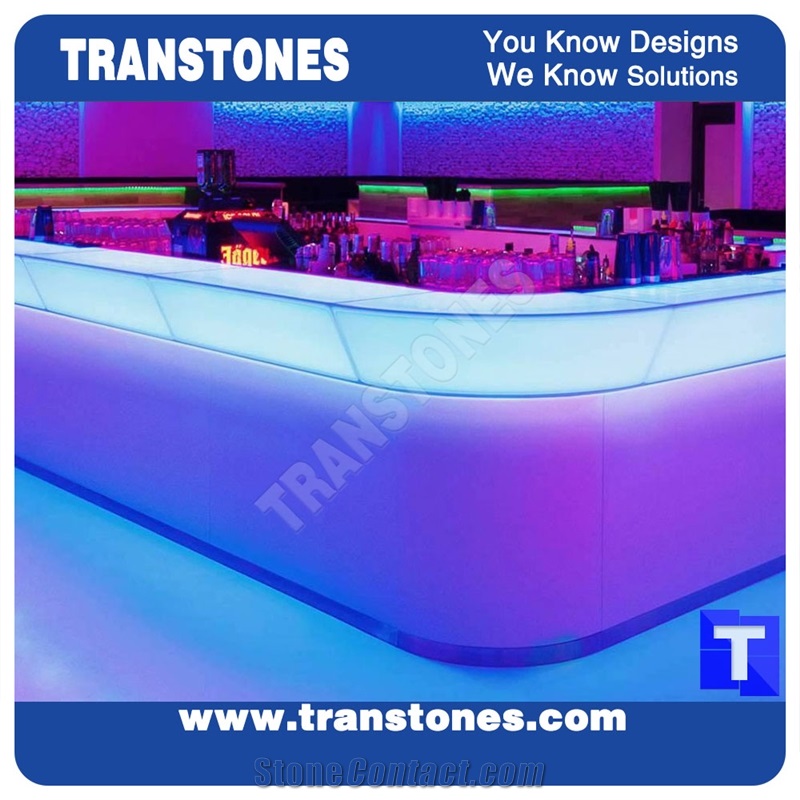 Translucent Solid Surface Marble Cafe Table Interior Stone Furniture,Round Table Engineered Stone
