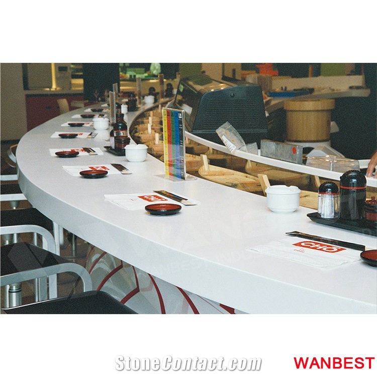 Customized Artificial Stone Long Juice Coffee Pub Bar Table Drinking Counter