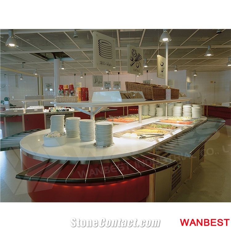 High Quality Artificial Stone Bar Buffet Dinner Counter for Fast Food Hotel