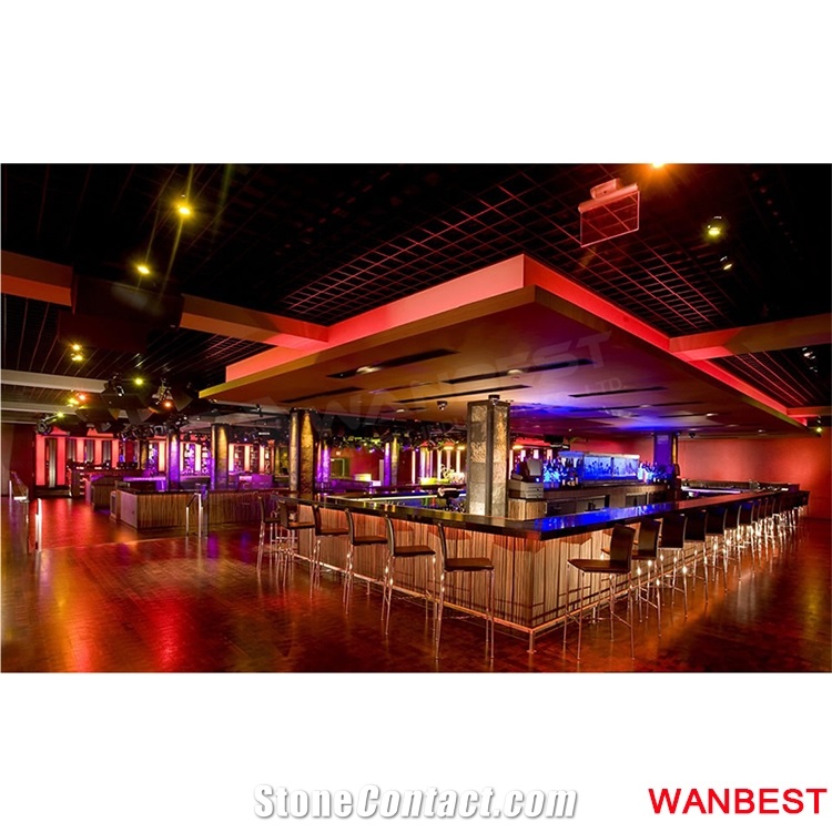 Luxury Circle U Shape Restaurant Juice Nightclub Beer Bar Drinking Counter with Chairs