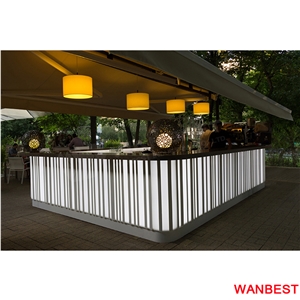 Modern Acrylic Top Wooden Beer Bar Restaurant Table Service Counter
