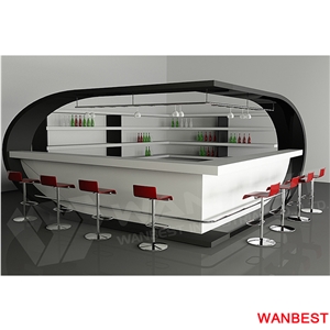 Modern Design Carved Led Nightclub Bar Counter with Stools Restaurant Table