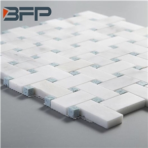 Cheapest White Stone Mosaic Tiles for Backsplash ,Marble Bathroom Floor Tiles