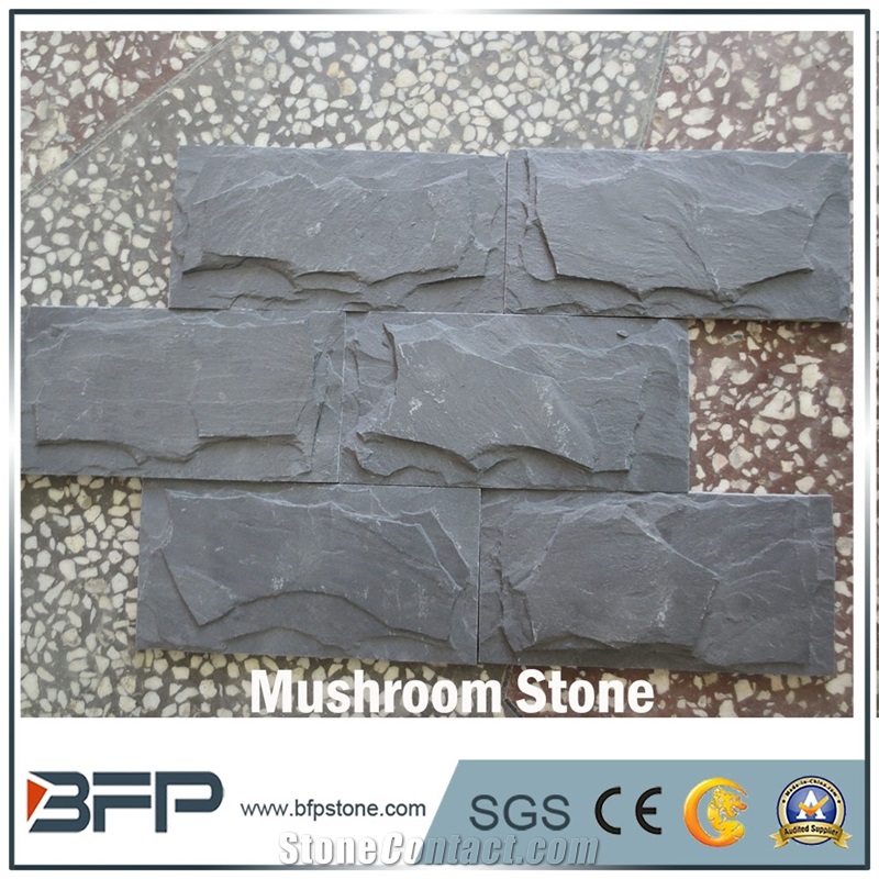 Chinese Black Slate Mushroom for Facades Of the Villa and Other Building