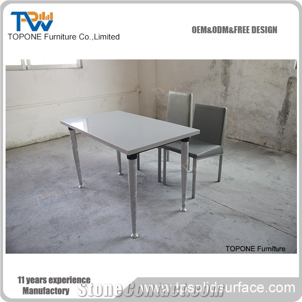 Artificial Marble Stone Dining Table Tops, China Factory Supply Interior Stone Acrylic Solid Surface Restaurant Table Tops, Restaurant Furniture