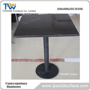 Four Seats White Artificial Marble Stone Restaurant Table Tops, Four Seats Interior Stone Acrylic Solid Surface Coffee Table Desk Top Design Furniture