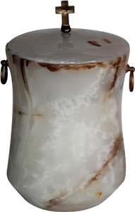 Classy Cremation Urn, Creamy White Onyx Urn