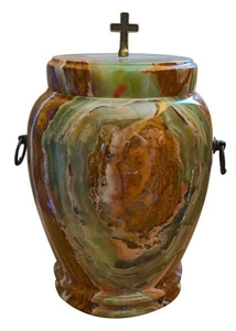 Colossal Cremation Urn, Multi Green Onyx Urn