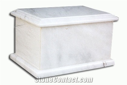 Water Fall Edge Cremation Urn, Ziarat White Marble Cremation Urns