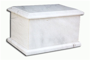 Water Fall Edge Cremation Urn, Ziarat White Marble Cremation Urns