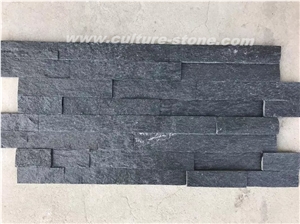 Black Quartzite Culture Stone,Black Stone Cladding,Natural Ledger Panels,Porches Stacked Stone,Interior Black Thin Stone Veneer,Outdoor Wall Panel
