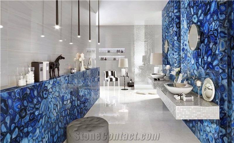 Blue Agathe Semi Precious Stone Bathroom