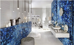 Blue Agathe Semi Precious Stone Bathroom