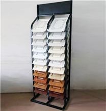 Double Rows Ceramic Stand Waterfall Display Stand Stone Marble Stands Onyx Display Racks Boards Granite Stands Xiamen China