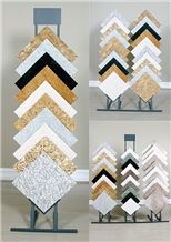 Waterfall Displays Racks for Tile Marble Granite Hardwood Racks for Granite Slab Flooring Tower Stands for Quartz Mosaic Tile Displays