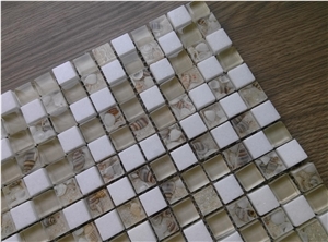 Resin Marble Glass Mix Mosaic Tile