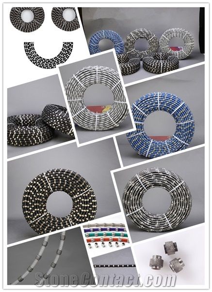 11.0mm 10.5mm Rubber Sintered Beads Diamond Wire Saw for Stone Marble Granite Cutting