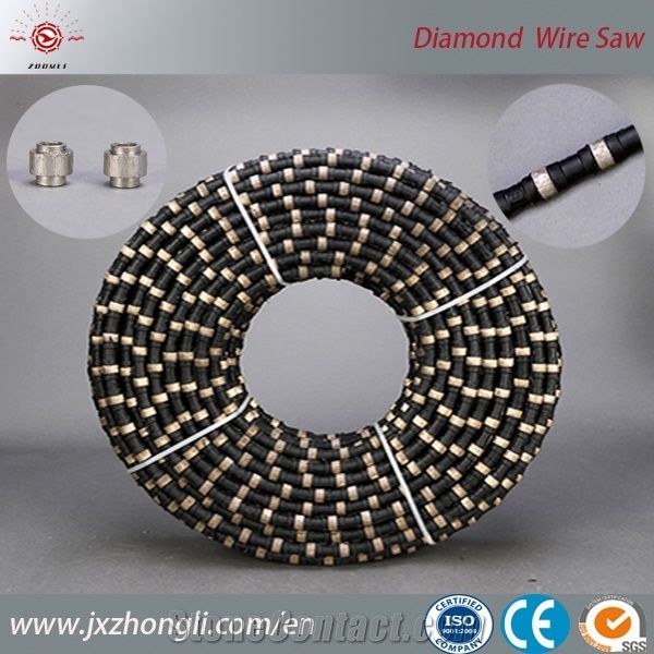 Diamond Wire for Quarry ,Diamond Wire Saw Beads, Hot Sale Elastic Stone Diamond Wire, Block Cutting Wire , Chinese Quarrying Stone Tool