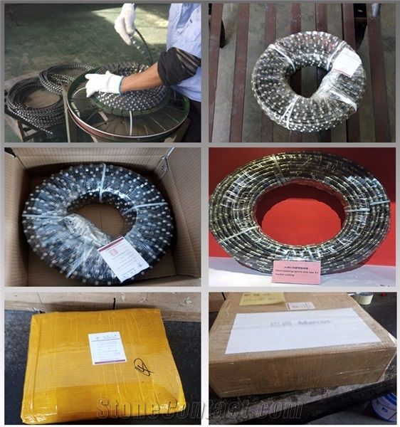 Diamond Wire for Quarry ,Diamond Wire Saw Beads, Hot Sale Elastic Stone Diamond Wire, Block Cutting Wire , Chinese Quarrying Stone Tool