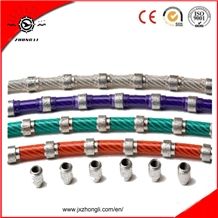 Rubber Spring Coating Diamond Abrasive Wire Saw for Granite Stone Quarrying with Sintered Beads