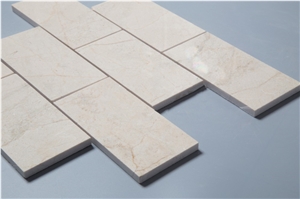 3x6 Cream Marfil Marble Brick Mosaic Tiles for Backsplash, Spanish Crema Marfil Marble Mosaic