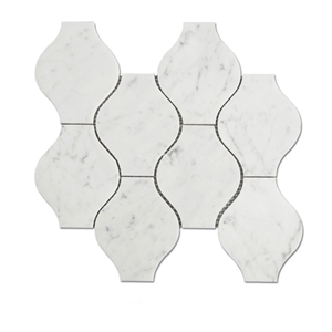 Popular Design Carrara White Marble Arabesque Mosaic Tiles,Bianco Carrara Mosaic, Italian White Marble Mosaic, Italian White, Carrara White