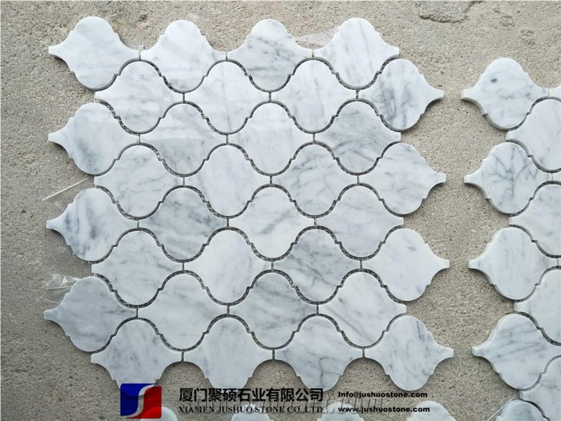 Mosaic Wall Decoration Tiles,White Marble Mosaic/Italian Bianco Carrara Marble Mosaic,Carrara Extra Polished Mosaic