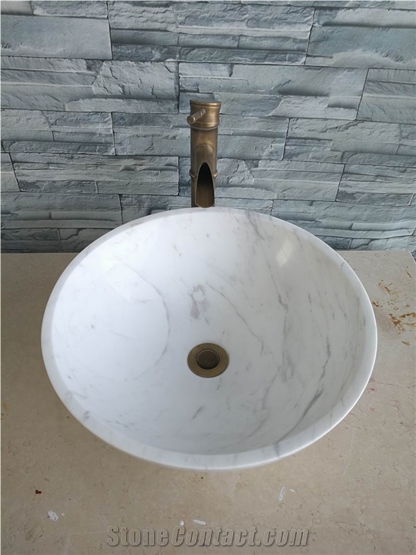 White Marble Bathroom Sinks
