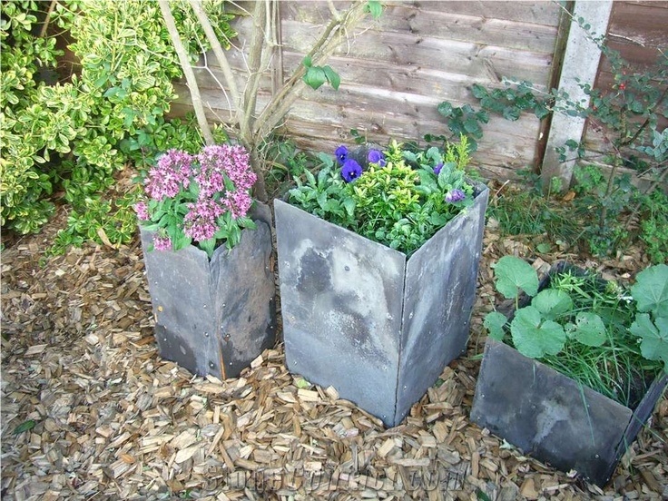 Best Quality Green Slate Planter Exterior Garden Flower Pot Flower Stand Boxes Planter Pots Exterior Planters Flower Vases Outdoor Planters Gofar