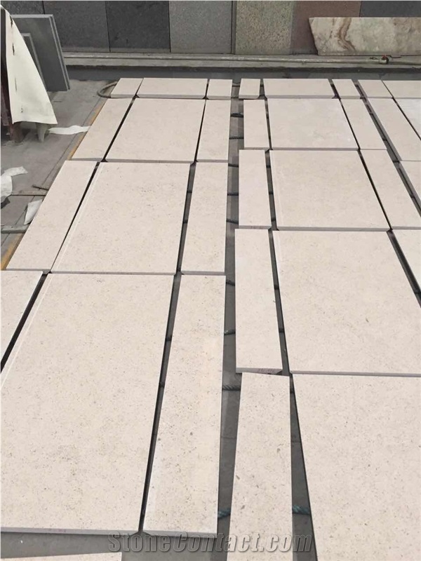 Best Quality Portugal Beige Limestone Tiles Slabs Panel Machine Cutting for Limestone Floor Covering, Wall Tiles Opus Pattern French Pattern Gofar