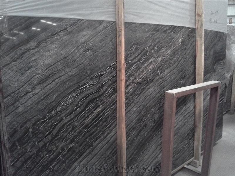 Discount Black Wooden Vein Marble Slabs Tile Panel,Floor Stepping Panel Interior Stone,Black Wood Grain Marble
