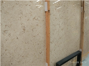 Discount Iran Cream Fossil Beige Limestone Tiles Slabs Panel Cut for Flooring Limestone Wall Covering Coral Stone Pattern French Opus Pattern Gofar