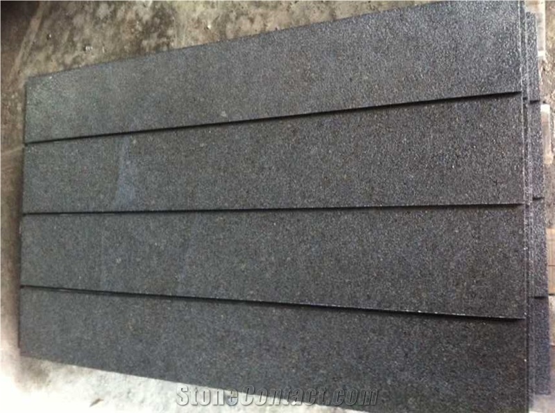 Grooved Black China Basalt Cube Stone Pavers Panel Cut for Garden Stepping Pavements Courtyard Road Pavers Floor Covering Gofar
